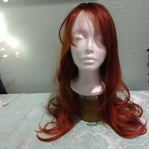 Esmee Women's Red copper auburn Wig long with bangs Cosplay